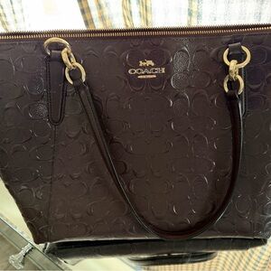 Coach Dark purple Embossed Tote